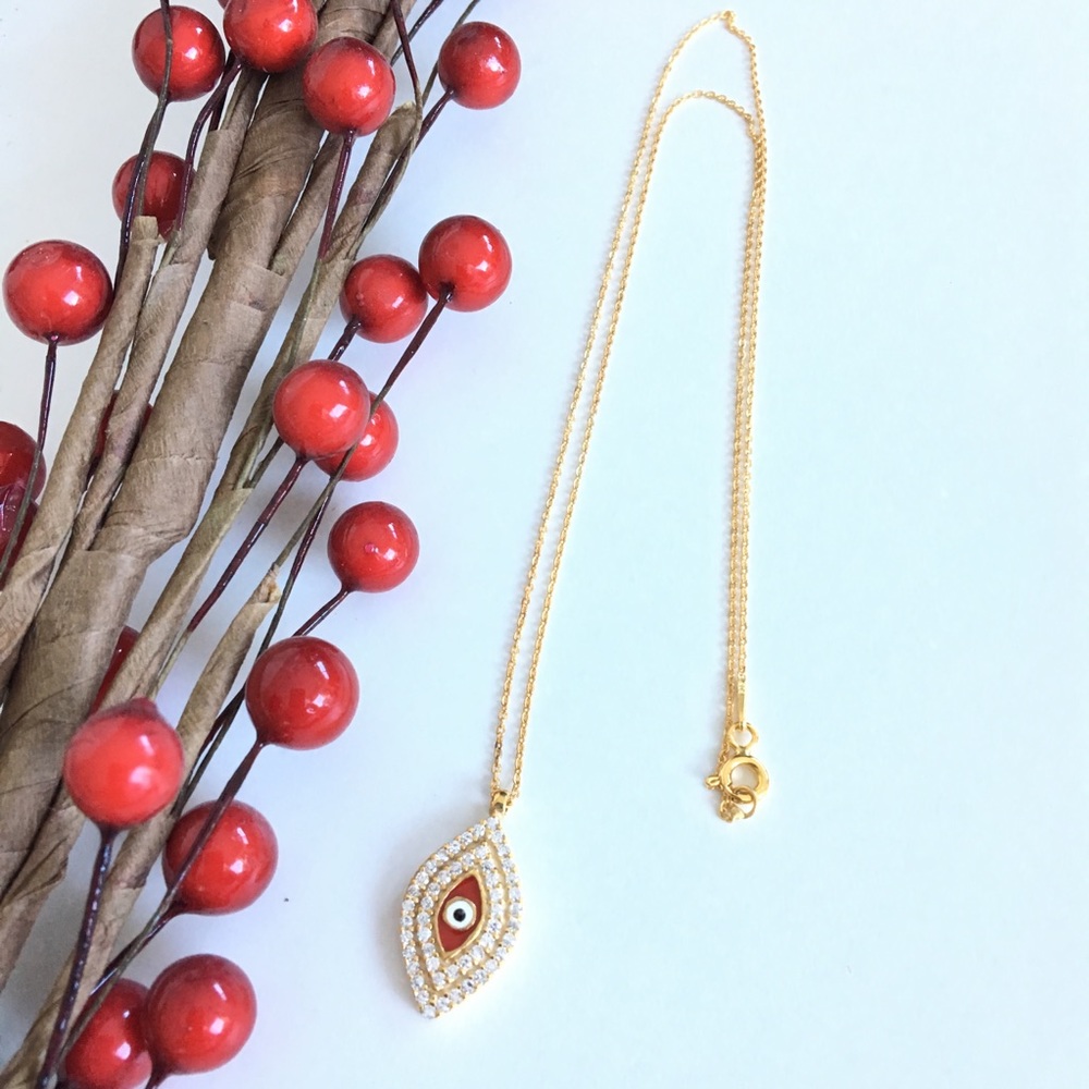 🧿 EVIL EYE 🧿 Gold Cz Adjustable Necklace